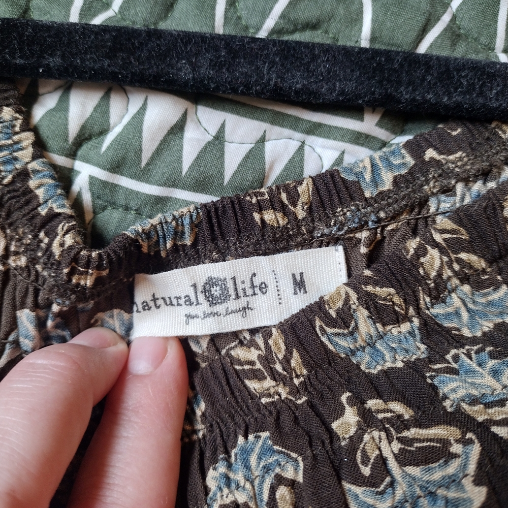 Natural Life Brown and Blue Floral Dress - Picture 5 of 5